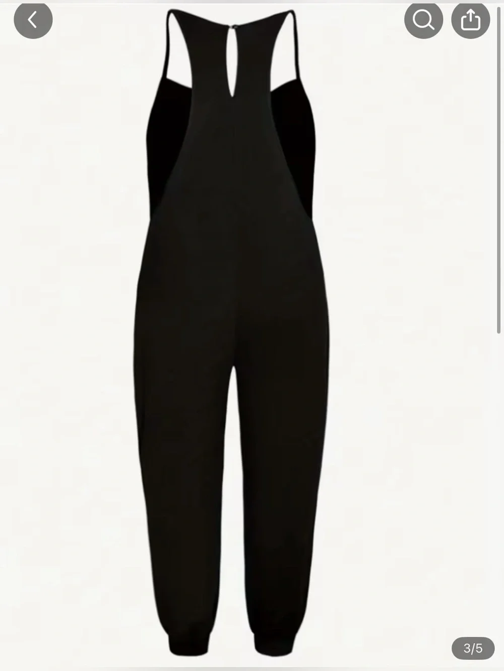 Women’s Black Jumper Jumpsuit - Casual Pull-On Overalls - Picture 2 of 3
